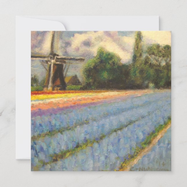 Frühlingsblumen Landschaft Triptychon Malerei 2 vo (Vorderseite)