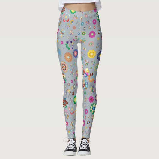 Frühlingsblumen Leggings (Vorderseite)