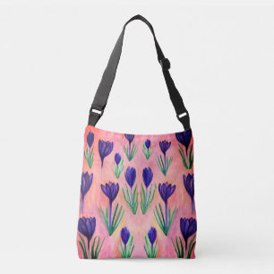 Frühlingsblumen, Lila Crocus Body Bag Tragetaschen Mit Langen Trägern