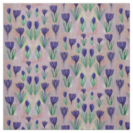 Frühlingsblumen, Lila Crocus Illustration Stoff
