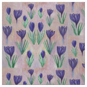 Frühlingsblumen, Lila Crocus Illustration Stoff (Nahaufnahme)