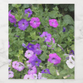 Frühlingsblumen Lila Garten Petunia Foto Weinetikett (Einzelnes Label)