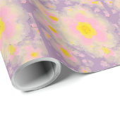 Frühlingsblumen Lila rosa gelb Geschenkpapier (Rolleneckpunkt)