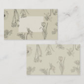 Frühlingsblumen Linie Illustration. Hinweiskarte (Vorne/Hinten)