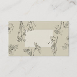 Frühlingsblumen Linie Illustration. Hinweiskarte