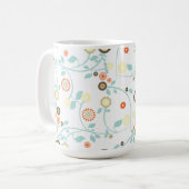 Frühlingsblumen Mädchen-Mod chic florales Muster Kaffeetasse (Vorderseite Links)