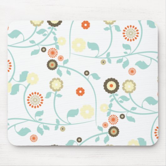 Frühlingsblumen Mädchen-Mod chic florales Muster Mousepad (Vorne)