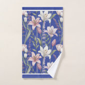 Frühlingsblumen mit blauem Hintergrund Badhandtuch Set (Handtuch)