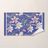 Frühlingsblumen mit blauem Hintergrund Badhandtuch Set (Handtuch)