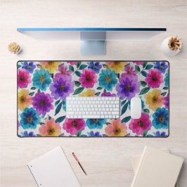 Frühlingsblumen mit farbenfrohen Blumenmuster Schreibtischunterlage