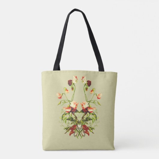 Frühlingsblumen Mit Monogramm Tote Bag Tasche (Rückseite)