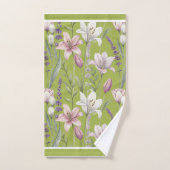Frühlingsblumen mit Wiesen-Grün-Hintergrund Badhandtuch Set (Handtuch)
