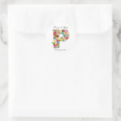 Frühlingsblumen Monogram-Hochzeitsticker Runder Aufkleber (Tasche)