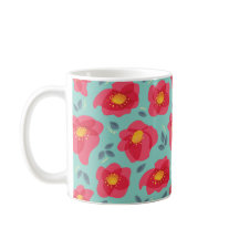 Frühlingsblumen Muster Blau Pink Springtime