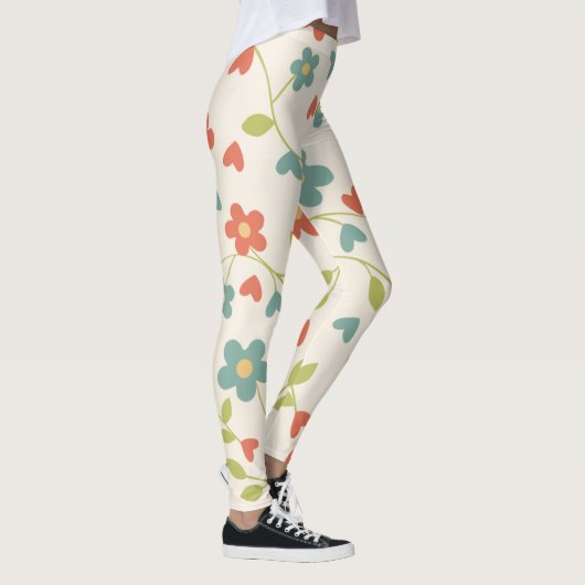 Frühlingsblumen Muster Leggings (Rechts)