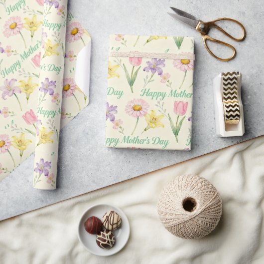 Frühlingsblumen Muttertag Geschenkpapier (Kunsthandwerk)