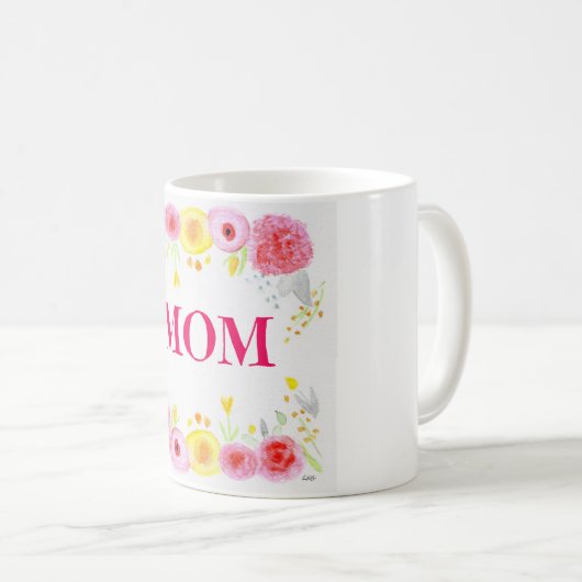 Frühlingsblumen Muttertag Weiße Tasse (VorderseiteRechts)