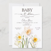 Frühlingsblumen-Narzissen-Baby-Party  Einladung (Vorderseite)