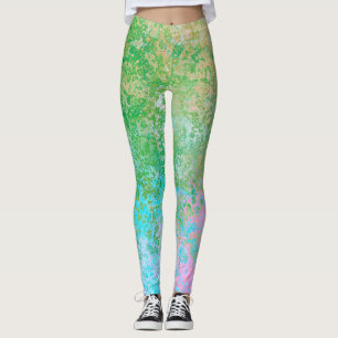 Frühlingsblumen Neon Pastel Alcohol Tinte Abstrakt Leggings
