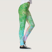Frühlingsblumen Neon Pastel Alcohol Tinte Abstrakt Leggings (Rechts)