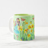 Frühlingsblumen Niedliche Hübsche Tasse (Vorderseite Links)