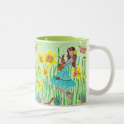 Frühlingsblumen Niedliche Hübsche Tasse (Rechts)
