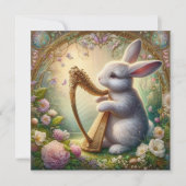 Frühlingsblumen Niedliches Musical Bunny Oster Feiertagskarte (Vorderseite)