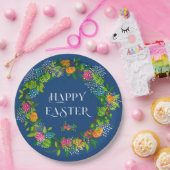 Frühlingsblumen & Ostereier Farbenfrohe Kleider Pappteller (Party)