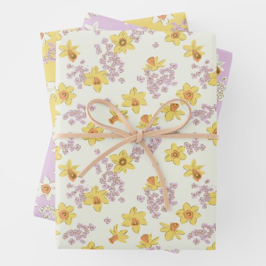Frühlingsblumen Osterglocke Geschenkpapier Set (Beispiel)