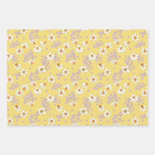 Frühlingsblumen Osterglocke Geschenkpapier Set (Vorderseite 3)