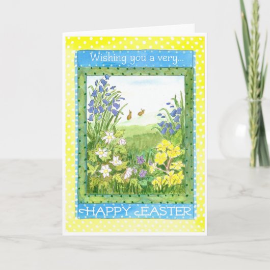 Frühlingsblumen Osterkarte Feiertagskarte (Vorderseite)