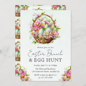 Frühlingsblumen Osterkörbe Brunch Einladung (Vorne/Hinten)