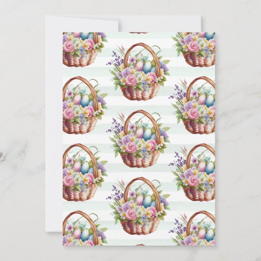 Frühlingsblumen Ostern Korb Geburtstag Einladung (Rückseite)