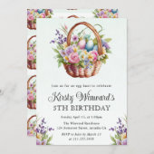 Frühlingsblumen Ostern Korb Geburtstag Einladung (Vorne/Hinten)