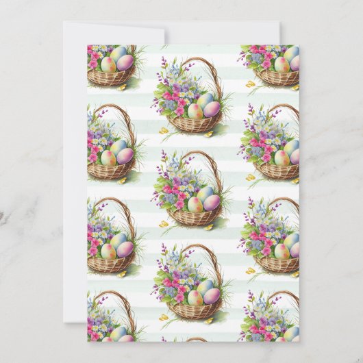 Frühlingsblumen Ostern Korb Geburtstag Einladung (Rückseite)