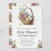 Frühlingsblumen Ostern Korb Geburtstag Einladung (Vorne/Hinten)