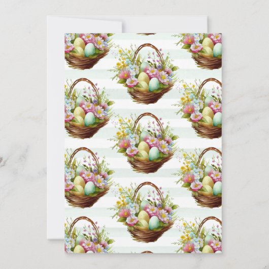 Frühlingsblumen Ostern Korb Geburtstag Einladung (Rückseite)