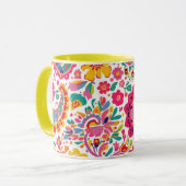 Frühlingsblumen-Paisley Tasse (Vorderseite Links)