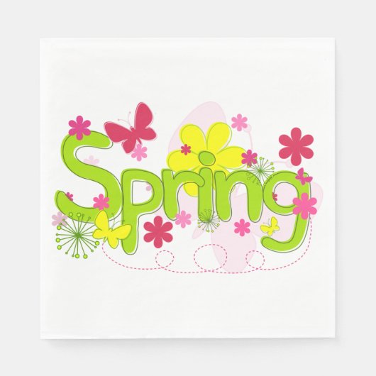 Frühlingsblumen Papier Napkins Serviette (Vorderseite)