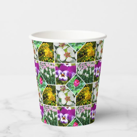 Frühlingsblumen Pappbecher (Vorderseite)