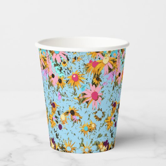 Frühlingsblumen Pappbecher (Vorderseite)