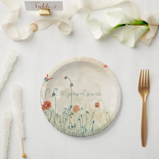 Frühlingsblumen Pappteller (Hochzeit)