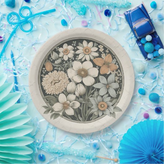 Frühlingsblumen Pappteller (Party)