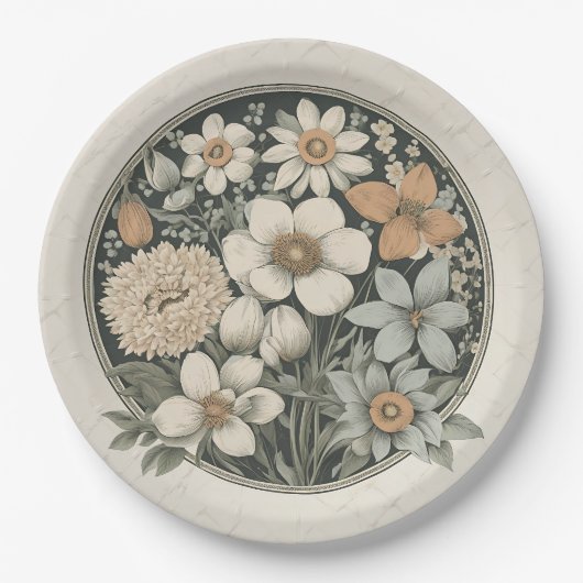 Frühlingsblumen Pappteller (Vorderseite)