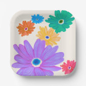 Frühlingsblumen Pappteller (Vorderseite)