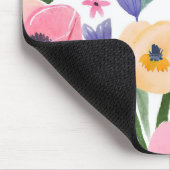 Frühlingsblumen | Pastell Blumen Aquarell Mousepad (Ecke)