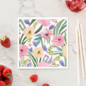 Frühlingsblumen | Pastell Blumen Wasserfarbe Serviette (Beispiel)