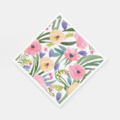 Frühlingsblumen | Pastell Blumen Wasserfarbe Serviette (Ecke)
