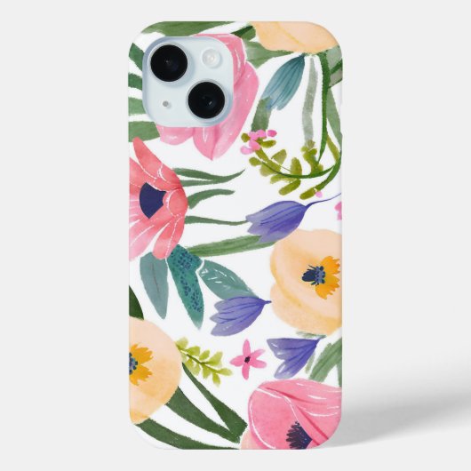 Frühlingsblumen | Pastell Floral Watercolor Case-Mate iPhone Hülle (Rückseite)