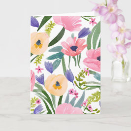 Frühlingsblumen | Pastell Floral Watercolor Karte